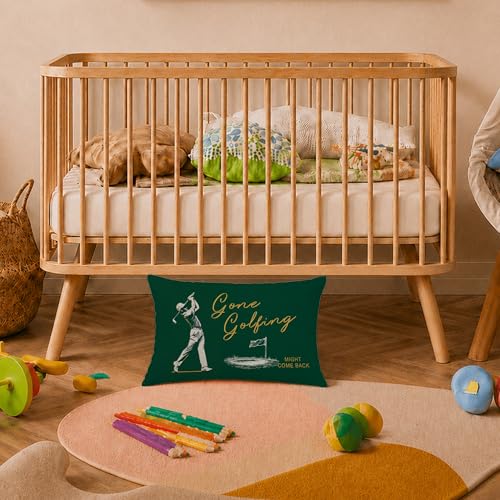 Dark Green Golf Pillow Cover 12x20 - Decorative Sports Accent