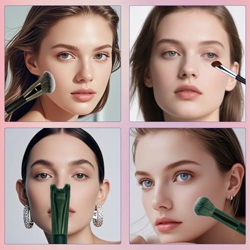 HINGTAI 4-Piece Nose Contour Brush Set - Synthetic Makeup Brushes