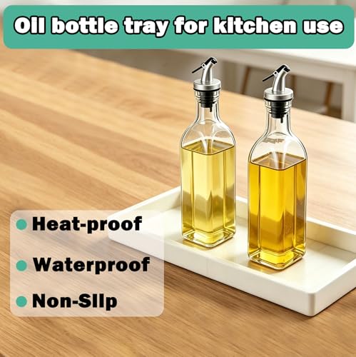 Silicone Oil Tray for Kitchen Countertops - Protect & Organize Oil Bottles