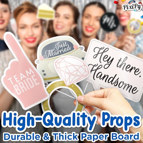 Black & Blush Wedding Photo Booth Props - 12 Fun Pieces