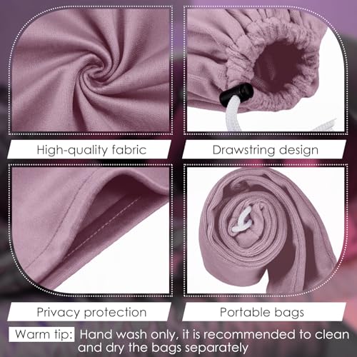 Amylove 4 Pcs Pink Satin Toy Storage Bags - Classic Design