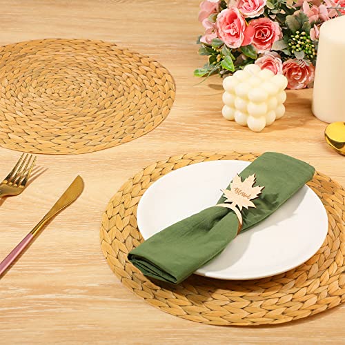 50-Pack Disposable Woven Pattern Paper Placemats - 11.4" Round Boho Decor