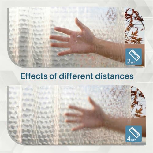 HOUSEWELL 3D Water Cube Sheer Shower Curtain Liner 72x72 - Heavy-Duty Waterproof with Magnets & Hooks