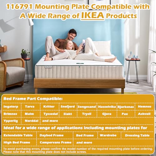 IWIWE 116791 Mounting Plate for IKEA Bed Frames - 2 Pack