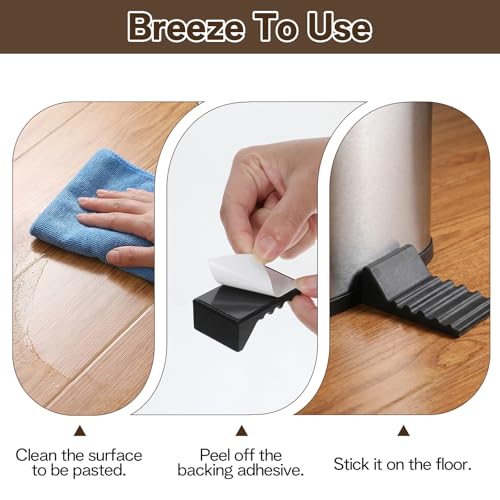 4 Pack Wall Protector Behind Trash Can Silicone Garbage Guard Black