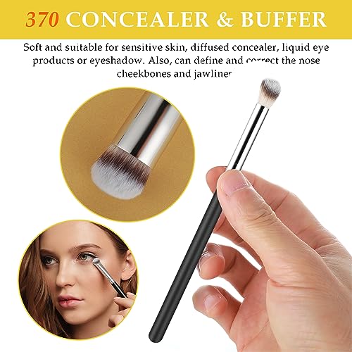 Amaxiu 3-Piece Foundation Contour Brush Set for Liquid Cream and Powder Makeup