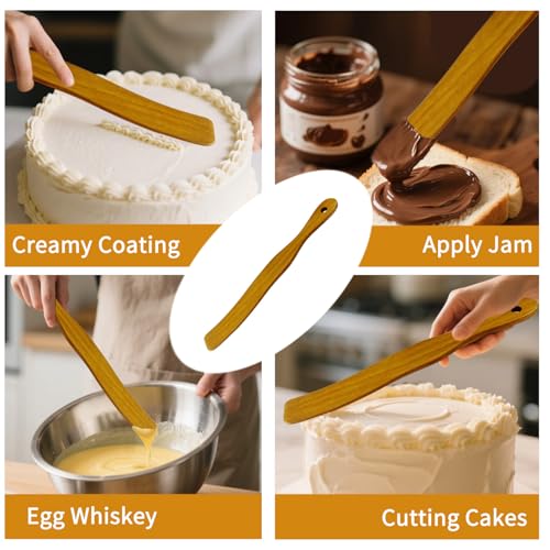 11-Inch Wooden Spatula for Cooking - Ergonomic Sourdough Tool