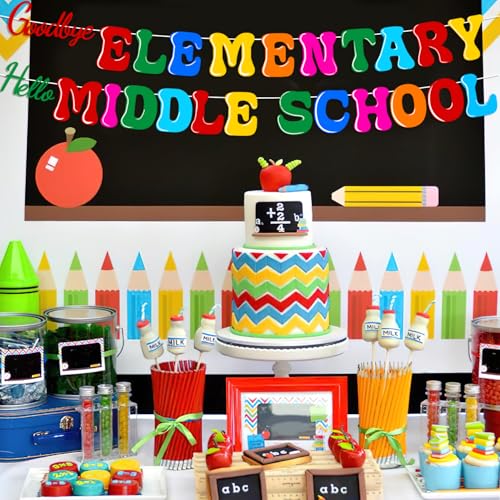5th Grade Graduation Banner - Goodbye Elementary, Hello Middle School