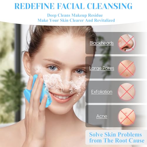 VWMYQ Silicone Face Scrubber - Gentle Exfoliating Facial Cleansing Brush