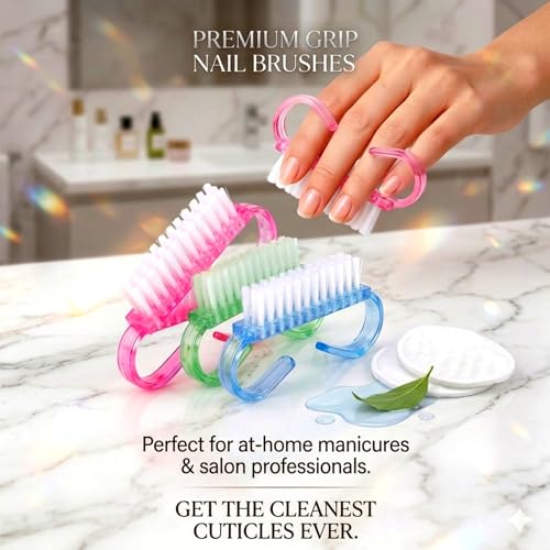 ROLECK 12 Pcs Dual-Sided Fingernail Brush Set for Cleaning Hands, Toes and Nails