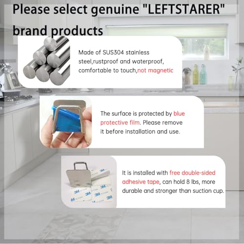 LEFTSTARER 4-Pack Stainless Steel Sink Sponge Holder - Rustproof, Quick Drying