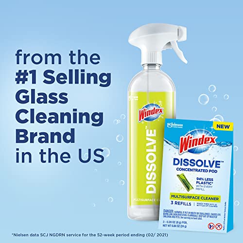 Windex Dissolve Concentrated Multisurface Cleaner Refill Pods, 3-Pack