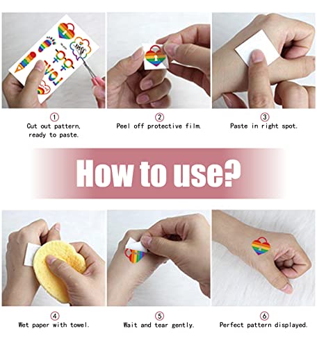 Pride Temporary Tattoos - 200+ Waterproof Rainbow Flag Stickers
