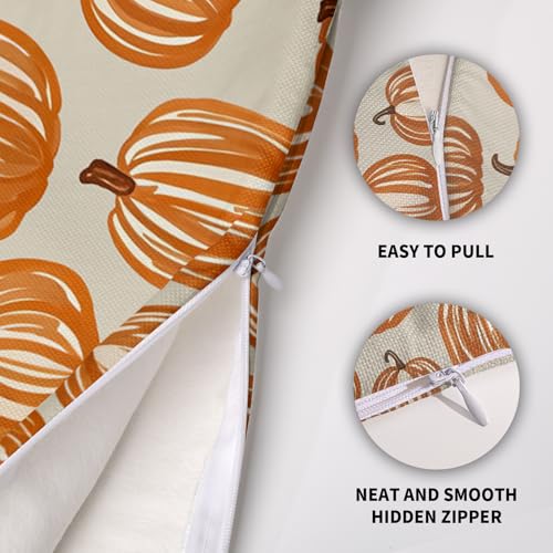 Fall Thanksgiving Pillow Covers Set of 2 - 18x18 Burnt Orange Pumpkin