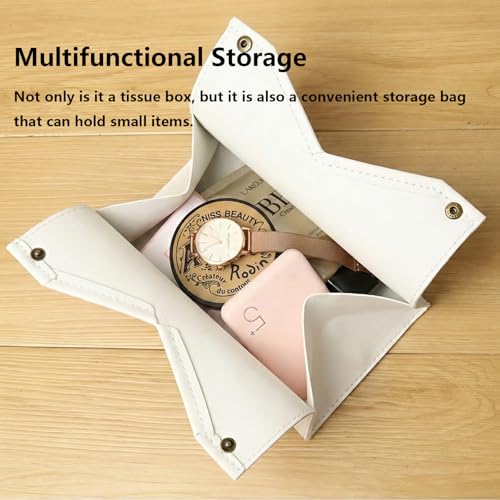 Pink Strawberry Tissue Box Cover - Decorative Leather Holder