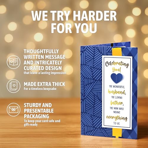 Gold Foil Father's Day Card for Husband | 5x8in with Stickers & Envelope