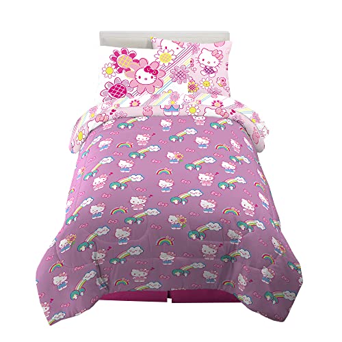 Franco Kids Bedding Super Soft Comforter and Sheet Set with Sham, 5 Piece Twin Size, Hello Kitty