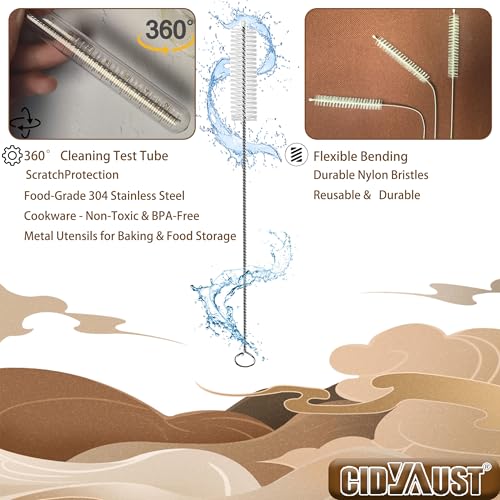 10-Piece Stainless Steel Straw Cleaner Brush Set for Baby Bottles & Stanley Cups
