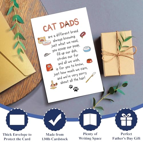 Funny Cat Dad Birthday Card - Cute Greeting for Men