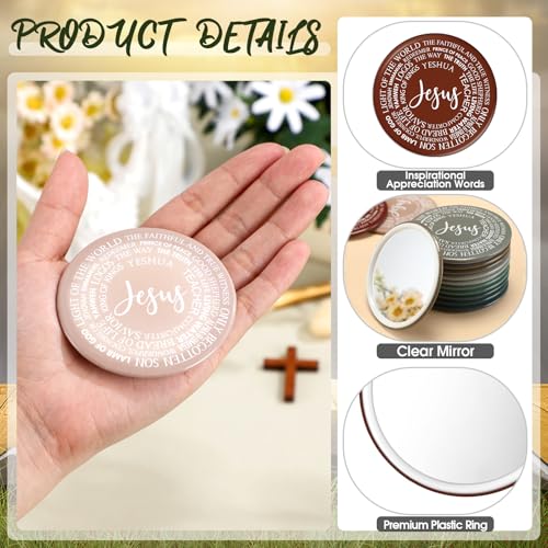 36 Pcs Christian Compact Mirrors - Pocket Jesus Makeup Gifts