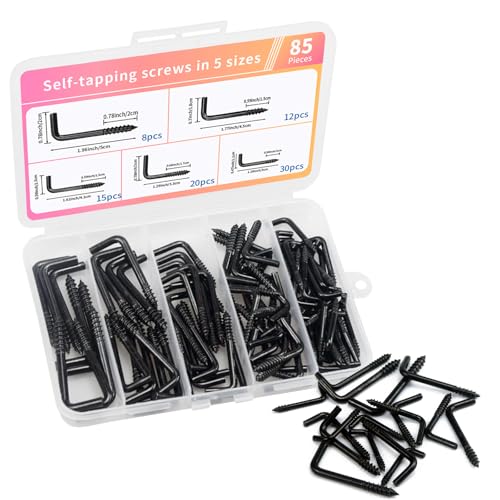 85-Piece Self-Tapping Screw Hook Set - 5 Sizes with Case