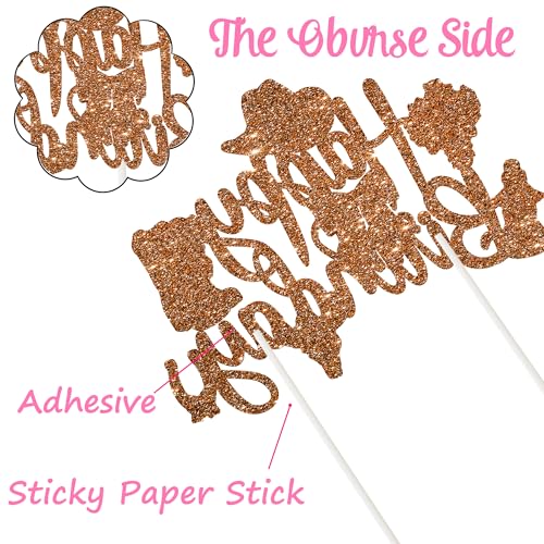 Cowgirl Birthday Cake Topper Western Cowgirl Theme Glitter Decor for Rodeo Party