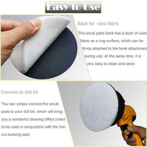 Tonmp 5-Inch Scouring Pads - 2000 Grit Nylon Scuff Pads, 10 Pack