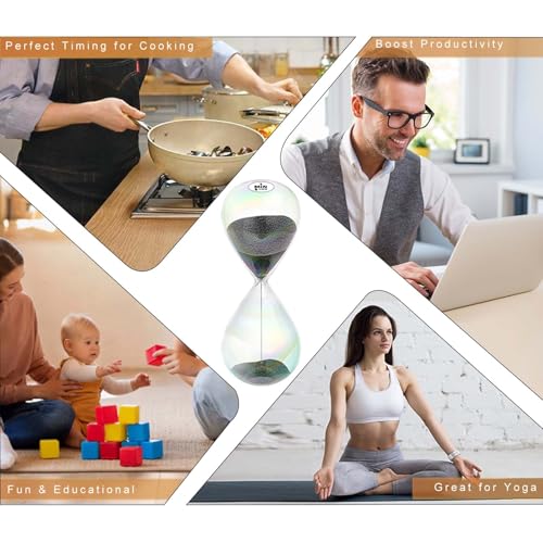 3-Minute Black Sand Timer Hourglass for Home & Office Decor
