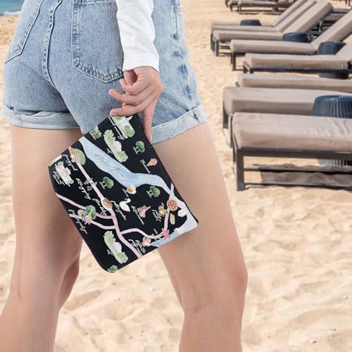 Boston City Map Cosmetic Bag Waterproof Travel Makeup Pouch