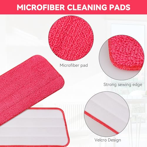 16in Reusable Microfiber Mop Pads - 4 Pack for Libman Freedom Spray Mop
