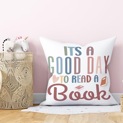Inspirational Boho Reading Throw Pillow Cover - 18x18in