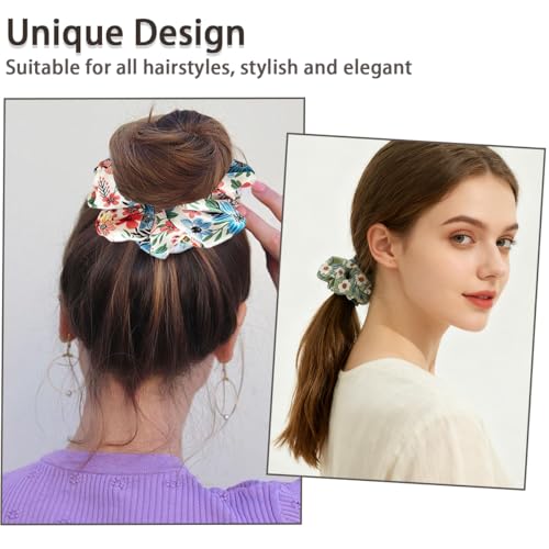 Floral Hair Scrunchies 10 Pack Vintage Chiffon Hair Ties for Women