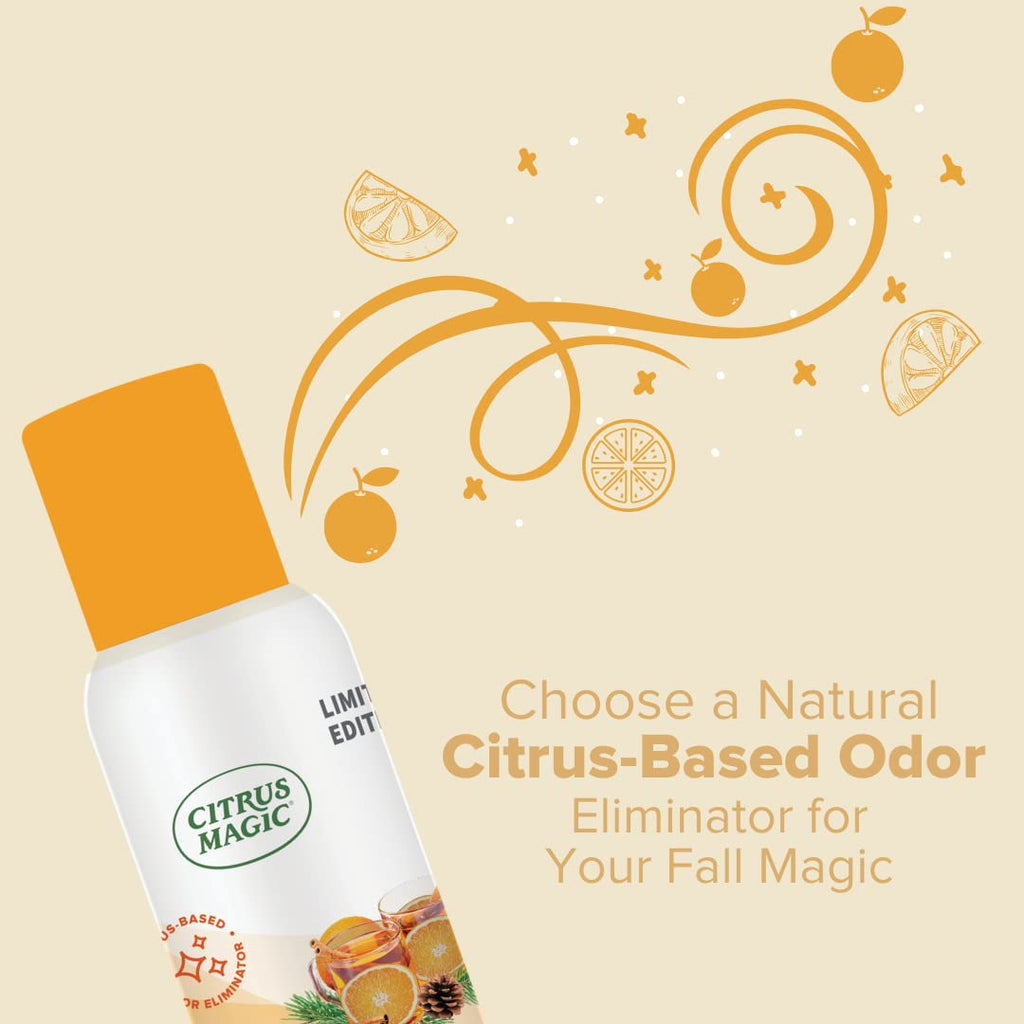 Citrus Magic Limited Edition Natural Odor Eliminating Air Freshener Spray, Orange Spice Cider, 3-Ounce, Pack of 3