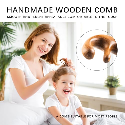 Hefild Sandalwood Wide Tooth Comb and Scalp Massager Anti-Static