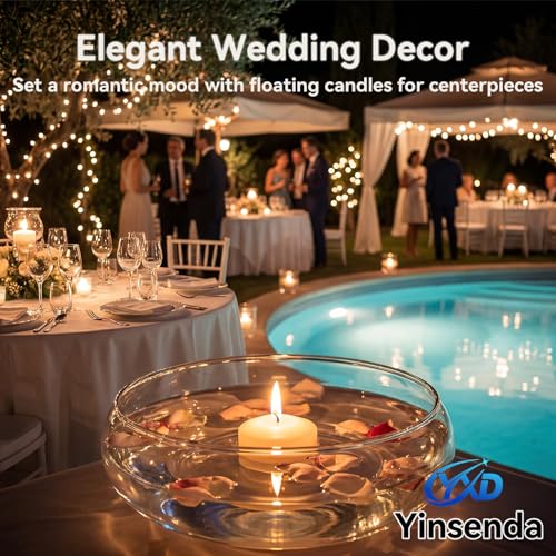 White 2-Inch Floating Candles - 12 Pack Unscented for Weddings & Decor
