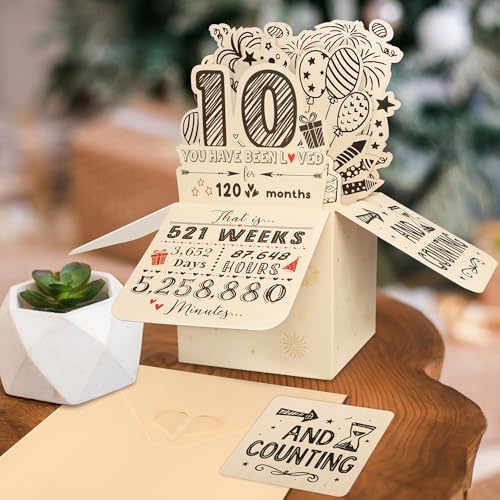 3D Pop-Up Birthday Card for 10th Birthday Celebration