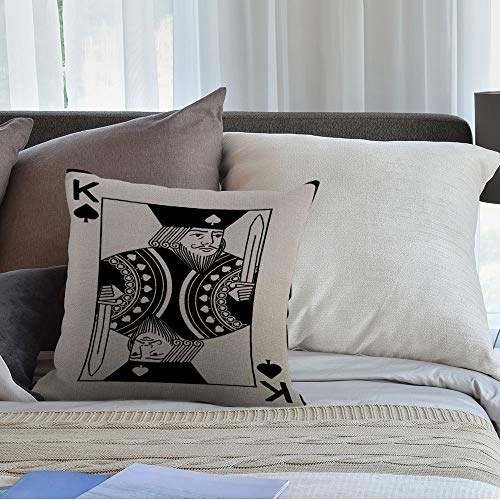 HGOD DESIGNS King of Spades Poker Throw Pillow Cover, 18x18 Inch - Z18