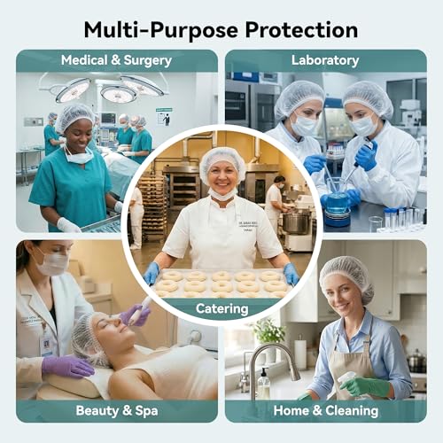 21-Inch Disposable Bouffant Hair Nets - White 100pcs for Food Service