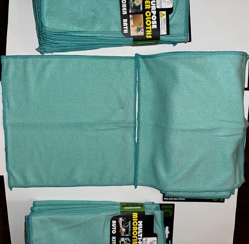 Microfiber Cleaning Cloths 12x12 Inch Teal - Multi-Purpose, Lint-Free, 10 Pack