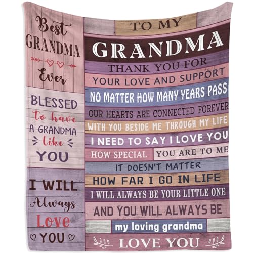 Grandma Gifts Blanket 60x50 Inches - Grandma Birthday & Christmas Throw
