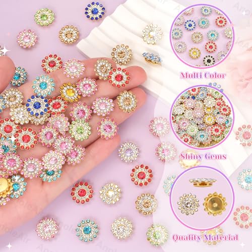 160 PCS 14mm Mixed Color Sew-On Rhinestones for Crafting