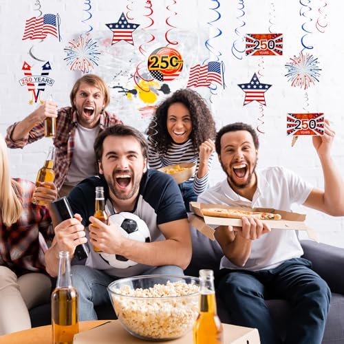 250th Anniversary USA Hanging Decorations - Patriotic Swirls