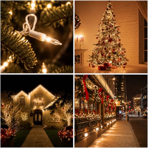 LED Twinkle String Lights for Christmas Tree 100 Warm-White Bulbs - 16 of 100 Twinkle/White Wire