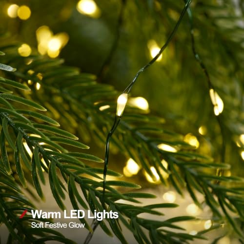 Christmas Pine Branches & Red Berries with Lights - B Style, 12-Piece