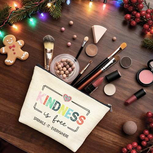 Inspirational Mental Health Makeup Bag Linen Travel Pouch