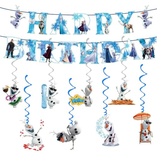 Frozen Happy Birthday Banner with 6 Decorative Pendants