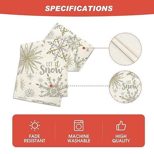 Snowflakes Winter Table Runner 13x72 Inches Beige Home Decor Party Accessory