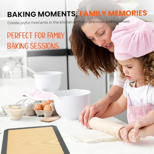 ThreadNanny Silicone Baking Mat, 2-Pack Half Sheet 16.5 x 11.6 Non-Stick Liner