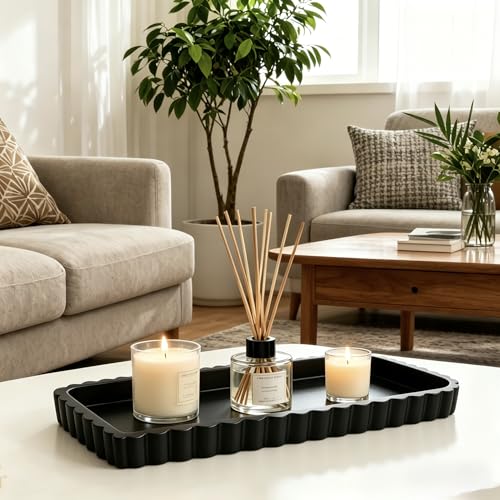 WUYHSD Silicone Bathroom Vanity Tray - Non-Slip Small Sink Caddy, Black