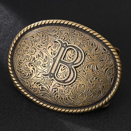 Custom Western Belt Buckle for Men & Women - Initials A-Z